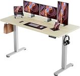 ErGear Height Adjustable Electric Standing Desk, 63x 28 Inches Sit Stand up Desk, Large Memory Computer Home Office Desk (Natural)