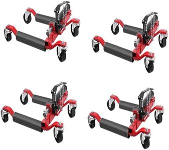 GarveeTech 4 Pcs Car Wheel Dolly with Hydraulic Tire Jack, 1500LBS Capacity Trailer Dolly for Vehicle Positioning for Truck RV Trailer, Red
