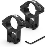 UUQ High Profile 1-Inch Rifle Scope Mount Rings, 2-Pack for 3/8", 11mm Dovetail Rails, See-Through Dovetail Design for Airguns & .22 Rifles