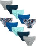 U.S. Polo Assn. Mens Underwear - 10 Pack Low Rise Mens Briefs with Assorted Colors - Soft Cotton Underwear for Men Pack (S-L), Print/Heather Grey/Blue, X-Large