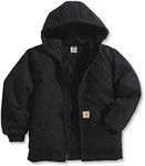 Carhartt Little Boys' Active Duck Jacket, Caviar Black, XX-Small-4/5