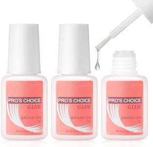 3Pcs Extra Strong Nail Glue for Acrylic Nails, Nail Glue with Brush for Nail Repair, Long Lasting Nail Tip Adhesive Bond Glue, Professional False Nail Adhesive Glue for Salon & Home Use