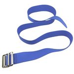 LAMBOX Vinyl Gait Belt-Easy Clean Walking Transfer Belt with Metal Buckle for Elderly Pediatric Caregiver Nurse Therapist (Blue, 60 inch)