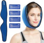 Bodyprox Face ice Pack for Jaw, Head and Chin, Adjustable Hot and Cold Wrap for Wisdom Teeth and TMJ Pain Relief, Nylon, Blue