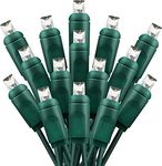 Erlandens 50 ft 100 LED Cool White 5mm Wide Angle Commercial Grade, Mini Christmas Lights Outdoor, Connectable One-Piece Sealed Bulb Weather Proof, Spacing 6" Green Wire
