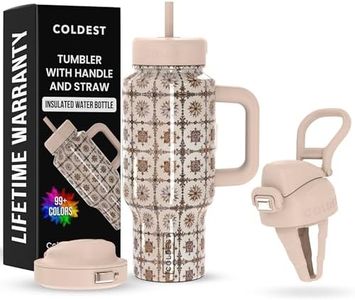 Coldest Tumbler with Handle & Coffee Lid - 100% Spill Proof Tumbler (3 Lids) - Stainless Steel Insulated Leakproof Tumblers for Women & Men - Cup Holder Friendly - 24 oz (The Persian)