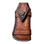 4.7'' Knife Sheath,Leather Knife Pouch w/Snap Closure Belt Loop for Folding Knife Pocket Knife(without knife)