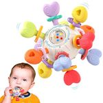 Infinno Baby Teething Toys & Rattle Spinner for 0-12 Months – BPA-Free Silicone Teether for Babies 6-12 Months – Interactive Spinning Sensory Toy – Gift for Baby Boys & Girls