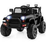 Costzon Ride on Car, 12V Battery Powered Truck Vehicle with Remote Control, Spring Suspension, Headlights, Music, Horn, MP3, USB & Aux Port, Gift for Boys Girls, Electric Car for Kids