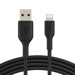 Belkin Apple Certified PVC Lightning to USB-A Charge and Sync Type A Cable, Tough and Durable, For iPhone, iPad, Air Pods, 3.3 Feet (1 Meter) - Black