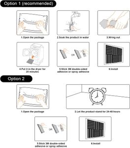 JBER Acoustic Panels 48-Pack – Charcoal Soundproof Foam Tiles