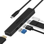 Sabrent USB C Hub 5 in 1 USB Multi-Port with 4k HDMI, USB 3.0 Port, 4K 60W Power Delivery Compatible for USB C Laptops and Other Type C Devices (HB-TC5P)