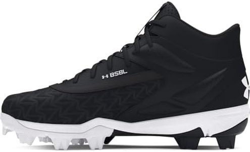 Under Armour Boys' Leadoff Mid RM JR 3.0, (001) Black/Black/White, 5, US