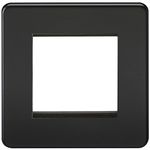 Knightsbridge SF2GMB Screwless 2G Modular Faceplate, 230 V, Matt Black