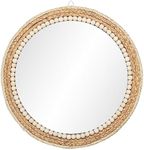 SWTHONY 18 Inch Boho Round Hanging Wall Mirror Decorative Rattan Circle Wall Mounted Mirror for Farmhouse, Living Room, Bedroom, Bathroom