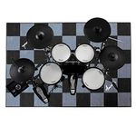 Aucuda Chess Drum Rug, 120x180 CM Drum Mat Outdoor Indoor, Tightly Woven Fabric Drum Set Carpet with Non-Slip Grip Bottom, Electric Drum Accessories for Studio, Soundproof Rug for Piano, Record Room.