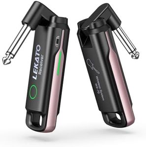 LEKATO Wireless Guitar System UHF Wireless Guitar Transmitter Receiver with 70 Channels Rechargeable Guitar Wireless for Electronic Instrument Guitar Amp Digital Electric Bass Guitar Accessories