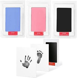 Pacify 3 Pack Baby Hand and Footprint Kit Pet Paw Inkless Print Pads Baby Handprint Kit Clean Touch Ink Pad(3-Multicolor)