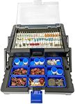500pc Rotary Tool Accessory Kit in Cantilever Organizer Case Set by LINE10 Tools
