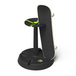 Parking Block 4-Up Rotating Skateboard Stand – Portable Turntable Skateboard Holder Rack with Rubber Grip Strips to Protect up to 4 Skate Boards – Skateboard Accessories for Men, Women, Boys, Girls