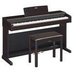 Yamaha Arius, 88-Key Weighted Action Digital Aspiring Musicians, CFX Concert Grand Piano Voice, 3-Pedal Unit, Bench Included, Classic Upright Design, Dark Rosewood (YDP145R)