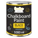 Creative Deco Blackboard Chalkboard Paint | 1L | Matt Black Paint for Interior Glass Wood MDF Board Concrete Walls Metal | Water-Based & Non-Toxic | for Chalk Writing & Drawing | High 10 m² Efficiency