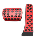 KACEPAR Anti-Slip Aluminum Brake Gas Pedal Pads, Auto No Drilling Accelerator Pedal Covers Foot Pedal Pads Kit, Compatible with Mercedes-Benz C E S GLC GLE GLS CLS Class W205 W213 X253 W167, Red