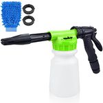 Snow Foam Gun for Hose Pipe, 1000ML Green High Pressure Hose Pipe Spray Gun Adjustable Foam Density Foam Gun, Snow Foam Lance for Cleaning Car Garden Watering Pet Bath Clean Windows