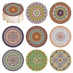 Drink Coasters Set of 8 with Holder