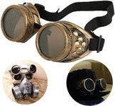 TamBee Vintage Steampunk Goggles Glasses New Sell Gothic-Copper Halloween Face Mask Accessories For Cosplay