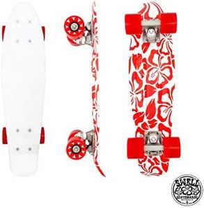 Swell Skateboards for Kids Ages 6-12 | Cruiser Complete Skateboard for Beginners, Boys, Girls, Youths, Teens, Adults College Students | 22 inch and 28 Inch Plastic Retro Mini Skateboard (22" Aloha)