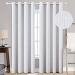 MIULEE Curtains Blackout Curtains Thermal Insulating Curtains with Eyelets 100% Opaque Linen Look Curtains Living Room Cold Protection Blackout Curtain Set of 2, 46" Wx90 L Off White