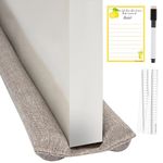 Draught Excluder for Doors-Double Sided Draft Excluder for Doors. 30"-36" Draught Excluder for Bottom of Door. Smell, Light and Noise Blocker Air Insulation, Energy Saving Exterior and Interior Doors