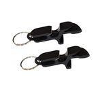 Beer Shotgun tool bottle opener keychain - 2 pack - Black - beer bong shotgunning tool - great for parties, party favors, gift, drinking accessories