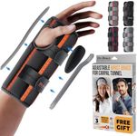 DR. BRACE Adjustable Wrist Brace Night Support for Carpal Tunnel, FSA & HSA Eligible, Doctor Developed, Upgraded with Double Splint & Therapeutic Cushion, Hand Brace For Pain Relief, Injuries, Sprains