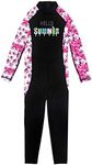 M2C X-Manta Girls Full Body Swimwear UPF 50+ UV Sun Protective One-Piece 7-8 Yrs Black Flower