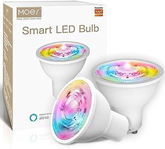 MOES Ampoule LED intelligente ZigBee 5W GU10 RGB et blanc froid, dimable, appli et commande vocale, compatible Alexa et Google, 2200-6500K 345lm (hub ZigBee requis) - 2 Pièces