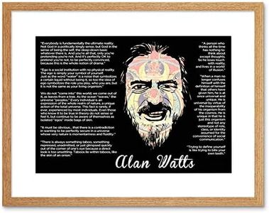 Alan Watts Everybody Is Fundamentally Ultimate Face Quote Framed Wall Art Print