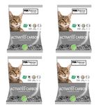 PetCrux Scoopable Natural Activated Carbon Clumping Cat Litter | Superior Odour Control, Dust Free | Best Natural Charcoal Litter Dust Free Scoopable (for Multiple Cats), 20Kg Total (4 Packs of 5kg)