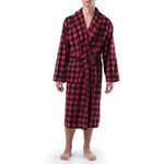 IZOD mens Printed Microfleece Robe, Red, One Size