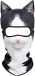 WTACTFUL 3D Animal Ears Balaclava Breathable Cover Hood Face Mask Sun Protection for Skiing Snowmobile Riding Hunting Music Festivals Raves Halloween Party Activities British Bicolor Cat MEB-18