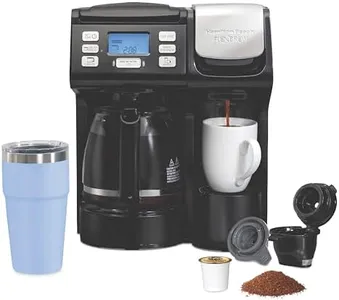 Hamilton Beach FlexBrew Trio 2-Way Coffee Maker, Compatible with K-Cup Pods or Grounds, Combo, Single Serve & Full 12c Pot, Black - Fast Brewing (49902)