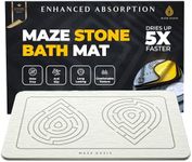 MAZE OASIS Stone Bath Mat - Instant-Drying Diatomaceous Earth Bath Mat with Maze Pattern - Super Absorbent Non-Slip - Quick Dry Stone Bath Mats for Bathroom, Kitchen - 23.6 x 15.3 in - 1pc