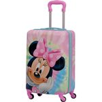 FUL Disney Minnie Mouse 21 Inch Kids Carry On Luggage, Hardshell Rolling Suitcase with Spinner Wheels, Multi, Disney Minnie Mouse Kids Carry on Luggage, Tie Dye Hardshell Rolling Suitcase With Spinner