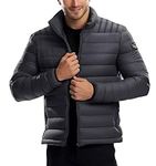 URBAN BUCK Packable Mens Puffer Jacket Lightweight Men Winter Down Alternative Jackets & Vest Windproof and Water Repellent, Kian Gray Packable Puffer Jacket Men, Medium