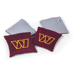 NFL Pro Football Washington Commanders Dual-Sided Bean Bags by Wild Sports, 4 Pack - Premium Toss Bags for Cornhole Sets