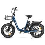SAMEBIKE Electric Bike for Adults, 20"*4.0 Fat Tire Step-Through E-Bike for Women - 36V 13A Battery - 7-Speed - Dual Shock Absorber - Ideal for Commuting & Off-Road Excursions (Deep Blue)