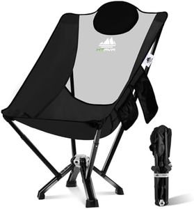 MTRVR Folding High Back Camp Chair with Headrest Pillow, Widened Aluminum Frame Support 600 LBS, Oversized Portable Outdoor Lounge Patio Chair Mesh Back for Camping, Beach, Poolside, Backyard, Garden
