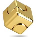 Infinity Gear Fidget Cube Spinner for Kid Adult, Transformable Spinning Top Metallic Fidget Toys for Anti-Anxiety Stress Relief Autism, 2-in-1 Cube Focus Toy for Desktop Office Classroom Rainbow