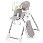 DOTMOM MagicFold High Chair for Baby, 5-Point Safety Harness, 7 Adjustable Heights, Multi-Level Recliner and Footrest, Storage Bag